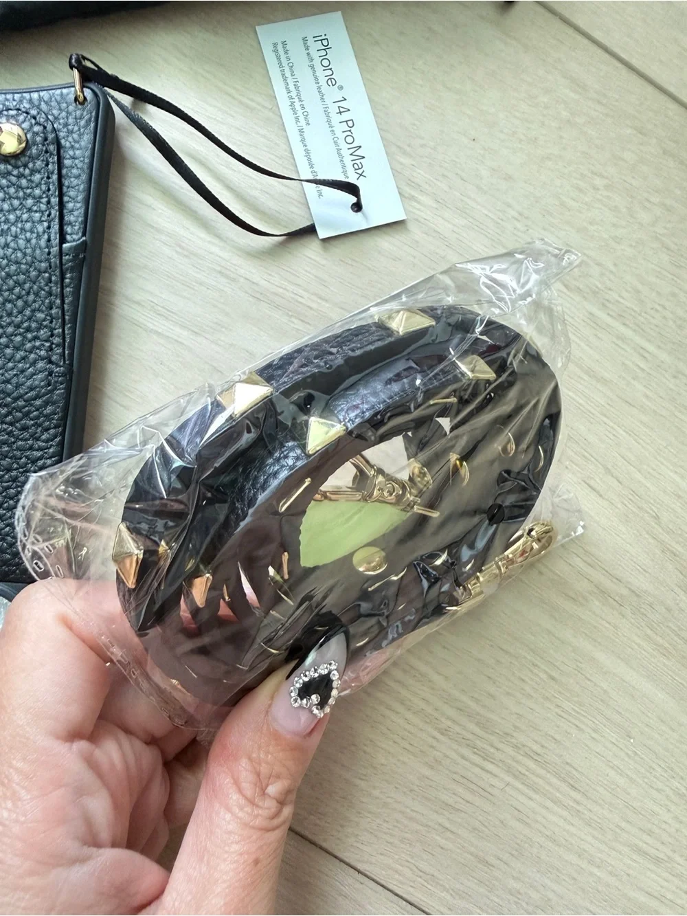 Brand New Bandolier Black Leather Phone Case with Strap. iPhone 14 Pro Max.